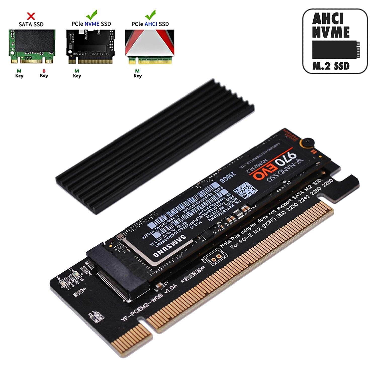 Adaptateur M.2 NVME SSD vers PCI Express - Third Party